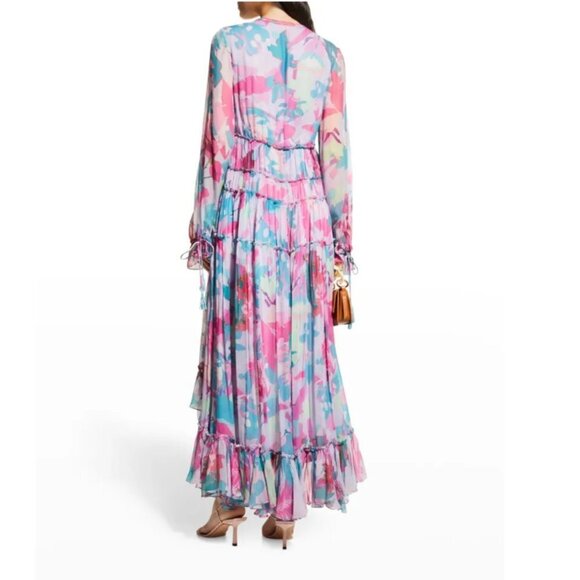 NWT ROCOCO SAND Floral-Print Chiffon High-Low Maxi Dress - Picture 4 of 13